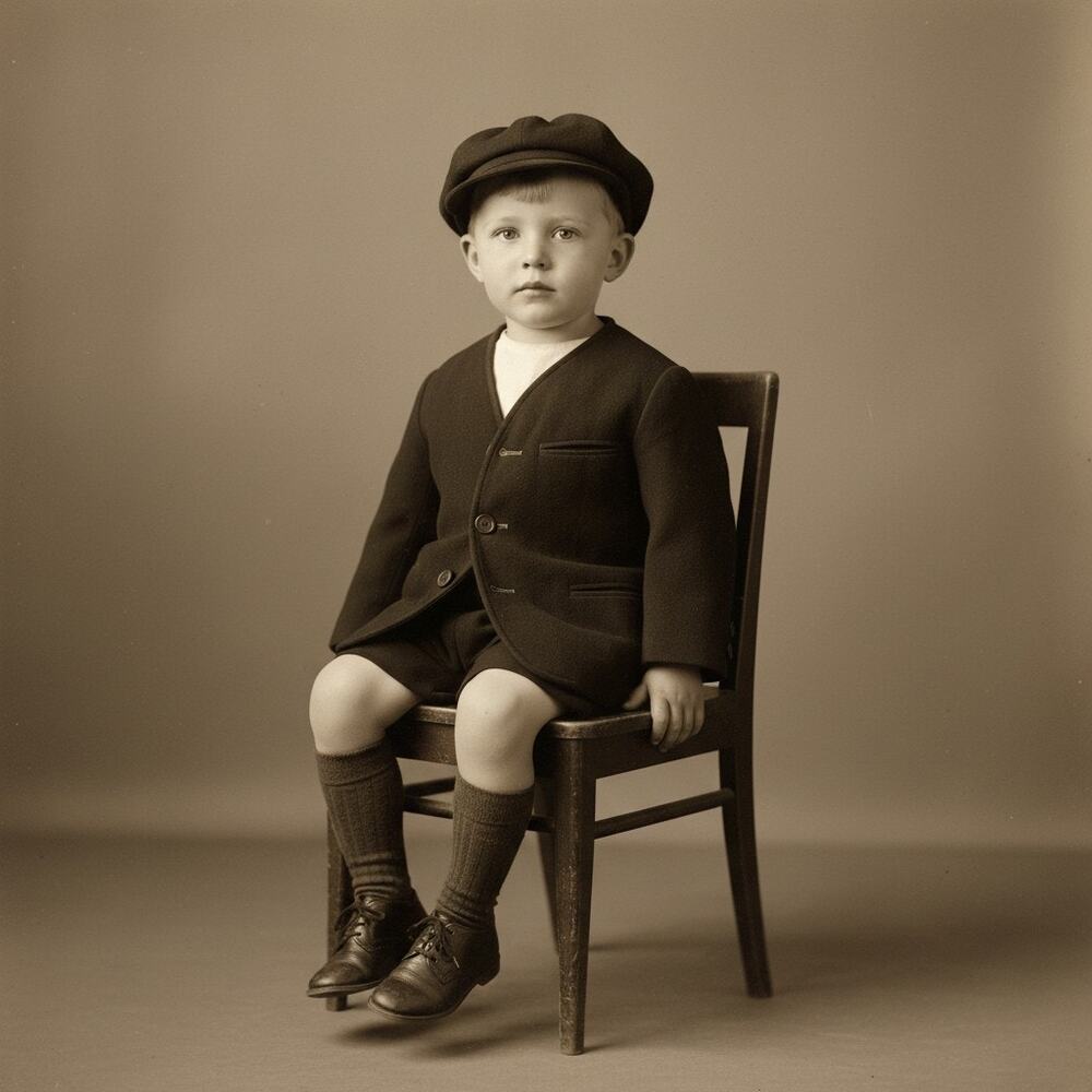 Antique 1920s Boys Wool Suit 3 Piece-Dayton Co-Newsboy Cap-Shorts-Jacket-2T 3T